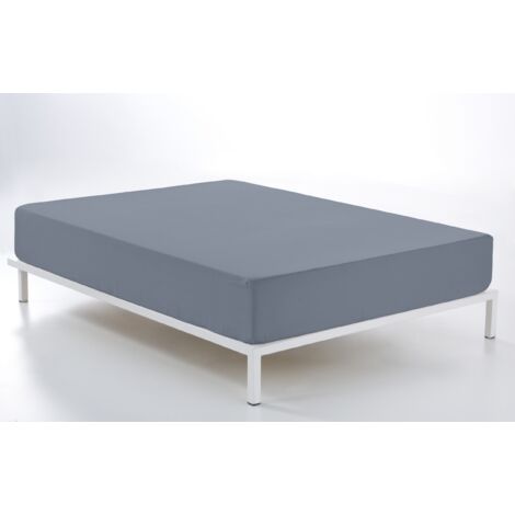 Bajera ajustable color acero - Cama de 200 (alto 30 cm) - 100% algodón - 200 hilos. Gramage: 125