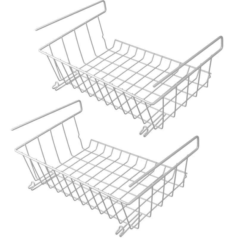 

Bajo Cestas estante de almacenamiento - Conjunto de 2 | M & W - White