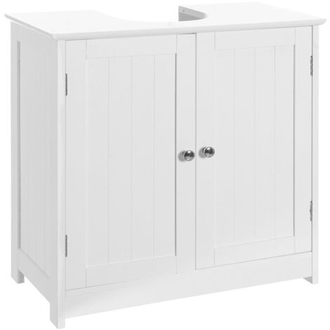 Bajo lavabo con armario de madera blanco de 60x30x60 cm