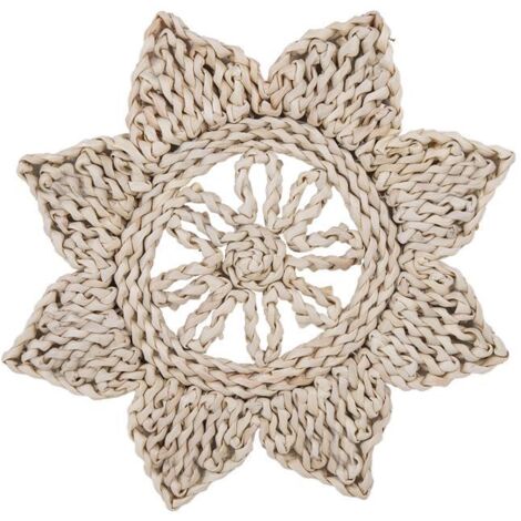 bajoplato en forma estrella  fibra natural medida 30 cm   caja 6 unid.
