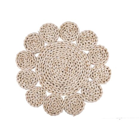 bajoplato forma circulos  fibra natural medida 35 cm   caja 6 unid.