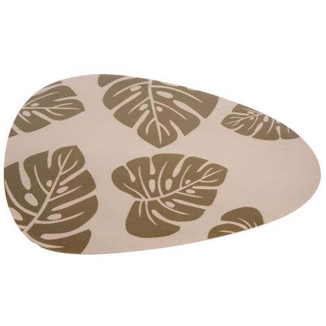 bajoplato forma triangular de color marron claro  estampado  medida 45 x 36 cm   caja 6 unid.