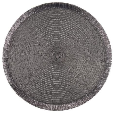bajoplato redondo de color plata medida 38 cm   caja 6 unid.