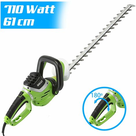 BAKAJI Tagliasiepi Elettrico Potenza 710W Sega Elettrica Taglia Siepi Tagliabordi Decespugliatore Giardino Lame in Acciaio e Manico Ergonomico Utensili Giardinaggio (Lama 69 cm)