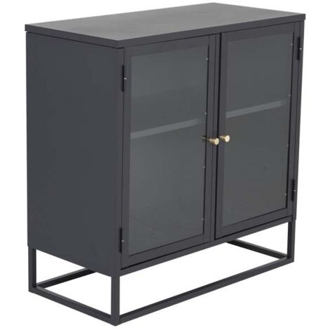 Bakal Sideboard 2 Glastüren, 2 Ablagen, schwarz.