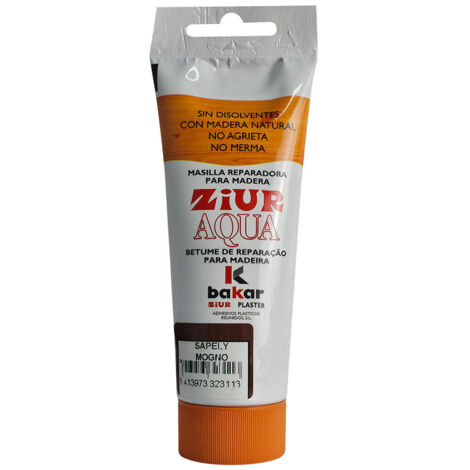 BAKAR Mastic de réparation pour bois en milieu aqueux « Ziur Aqua » couleur sapely facile à poncer et séchage rapide (150g)