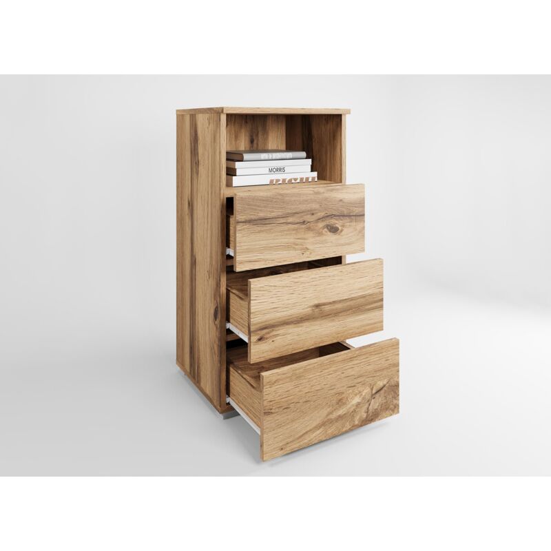 BAKI - Meuble à chaussures 3 tiroirs et 1 niche en bois BAKI