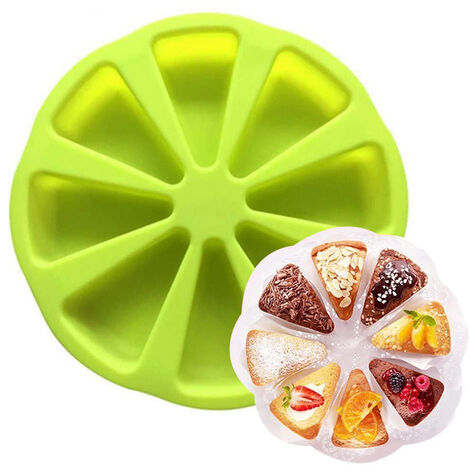 Silicone Cake Mold, Diy Bake Ware Large Non-stick 8 Triangle Square Cavity  Cake Mold, For Soaps Muffins Chocolate Candy Molds (green)
