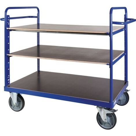 Bako Logistiksysteme Etagenwagen F600 mit 3 Ladeflächen 600kg Tragkraft 1200mm hoch 1000x700mm