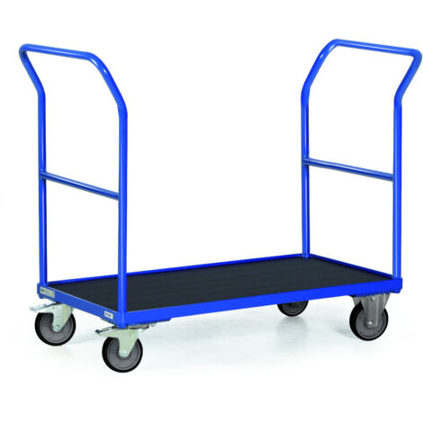 Bako Logistiksysteme Plattformwagen F300 mit 2 Schiebebügeln und Bordkante 1000x600mm