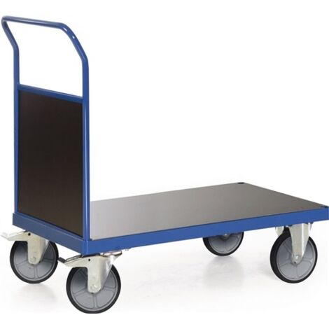 Bako Logistiksysteme Plattformwagen F600 mit 1 Holz- Stirnwand ohne Bordkante 1000x700mm
