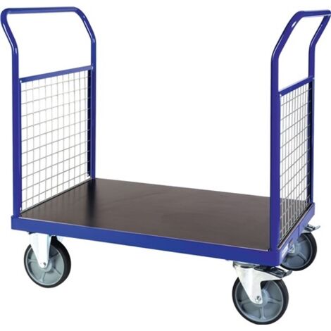 Bako Logistiksysteme Plattformwagen F600 mit 2 Gitter- Stirnwänden ohne Bordkante 1000x700mm