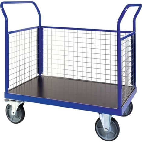 Bako Logistiksysteme Plattformwagen F600 mit 3 Gitterwänden ohne Bordkante 1000x700mm
