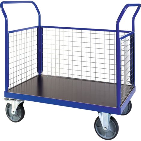 Bako Logistiksysteme Plattformwagen F600 mit 3 Gitterwänden ohne Bordkante 850x500mm