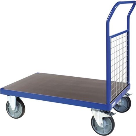Bako Logistiksysteme Plattformwagen F600 mit Gitter- Stirnwand ohne Bordkante 850x500mm