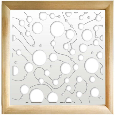 BAKTERIA - Moduli Decorativi in Legno e PVC - Colore: bianco - Misura: 73x73 cm