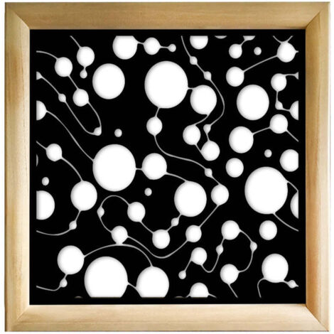BAKTERIA - Moduli Decorativi in Legno e PVC - Colore: nero - Misura: 48x48 cm