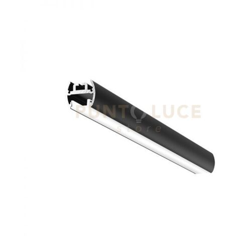 BAKU P - PROFILO IN ALLUMINIO CON DIFFUSORE AD INCASTRO BIANCO PARETE/SOFFITTO/SOSPENSIONE MT2 COLORE NERO  PIU STAFFE