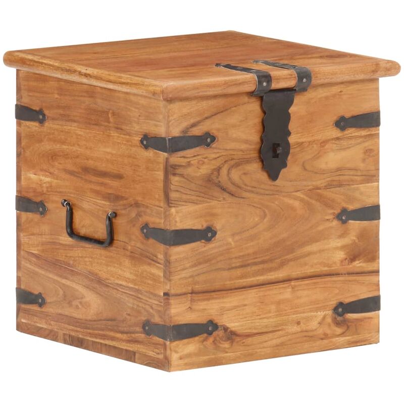 

Baúl de madera maciza de acacia 40x40x40 cm