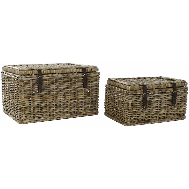 

Baúl dkd home decor poliuretano ratán (2 pcs) (75 x 55 x 45 cm) (61 x 42 x 33 cm) Rogal