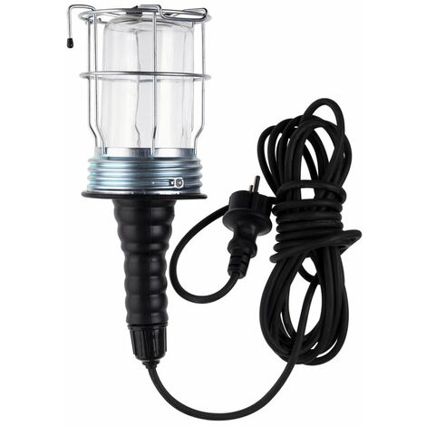 Baladeuse de chantier E27 60W max – Câble 5 m – IP54 pour chantiers humides – Éclairage d'appoint extérieur – Dhome