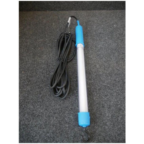 Baladeuse fluo 8W filaire 230V – Tube T5 4000K – Câble 5m H05RNF2x0.75 – Crochet intérieur IP20 pour environnements de travail – Protec