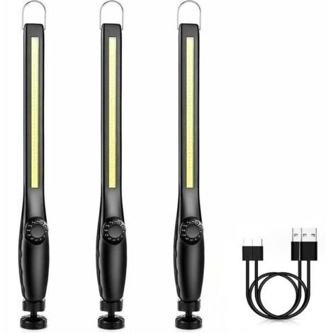 Baladeuse LED Rechargeable Puissante avec Aimant – 3 Pièces, Classe Énergétique A+++