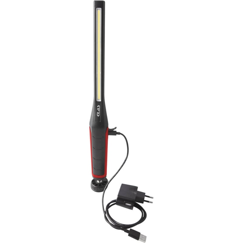 Clas - Baladeuse rechargeable ultra fine à intensité variable rouge 7W cob en façade + 3W en tête - oe 0143R Equipements