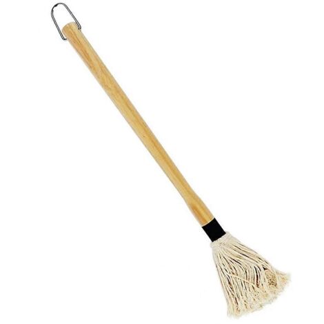 Balai à coton pour barbecue, manche en bois, pur coton.
