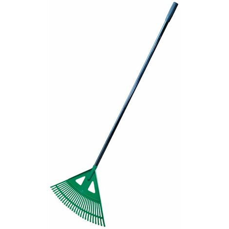 Balai à feuilles de jardin  Grande taille avec 27 dents  Idéal pour nettoyer les feuilles mortes et les débris  150 cm x 50 cm  Vert et noir  TRENDYFLAIR