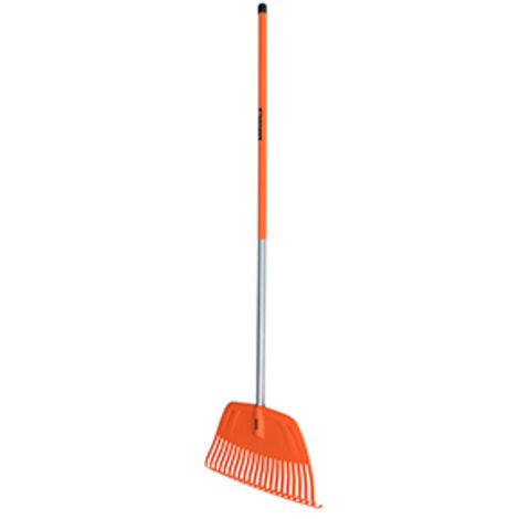 Balai à Gazon/feuilles Bahco Avec Tête 21 Dents Et Largeur De 43 Cm En Polypropylène. Manche Droit En Aluminium Recouvert D'une