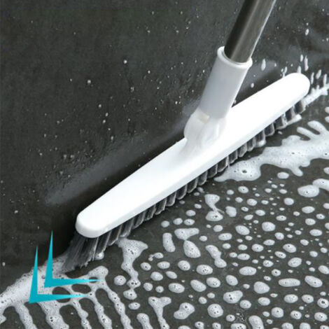 Balai à Long Manche Crépuscule Brosse pour Sol Tiles Nettoyage Salle de Bain Cuisine Blanc 120cm
