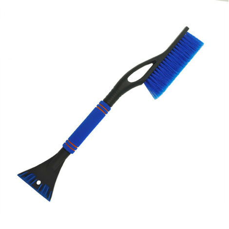 Balai à neige, pelle à neige avec balai, pelle à glace avec balai, grattoir en caoutchouc pour balai à neige de voiture, balai à neige de voiture 2 en 1, 60 cm de long avec manche antidérapant isolé (