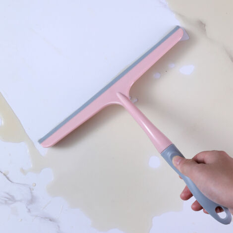 Balai à Vitre Anti-Slip Multifonction Fenêtre Miroir Squeegee [Version: 22.3cm/8.8in][Matériaux: PP,TPR][Colour: Rose]