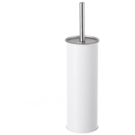 Balai brosse WC métal blanc