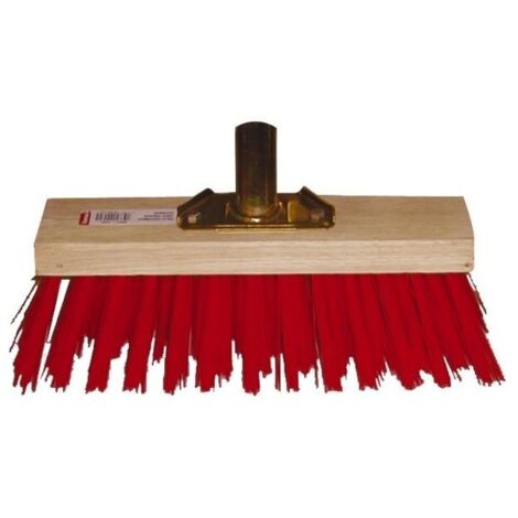 Balai cantonnier 31 cm vinyle  couleur rouge douille metal  renforce