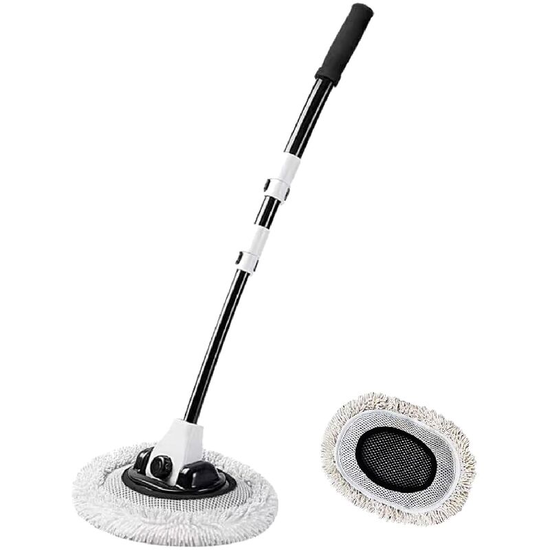 Balai de lavage de voiture à long manche, balai rétractable en microfibre chenille, balai de lavage de voiture, manche courbé, brosse de lavage de