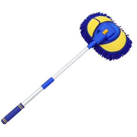 Balai de lavage extensible avec brosse de nettoyage douce et résistante, idéal pour les camions, les camping-cars et les salles de bain. Manche léger pour gratter et nettoyer.