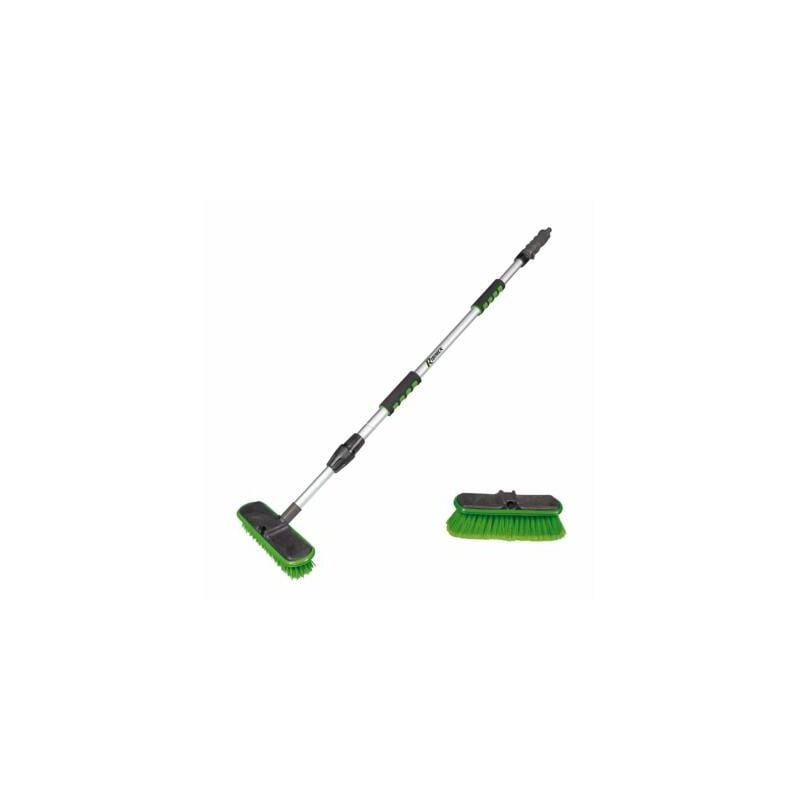 Ribimex - Balai de lavage extensible avec brosse dure et brosse souple