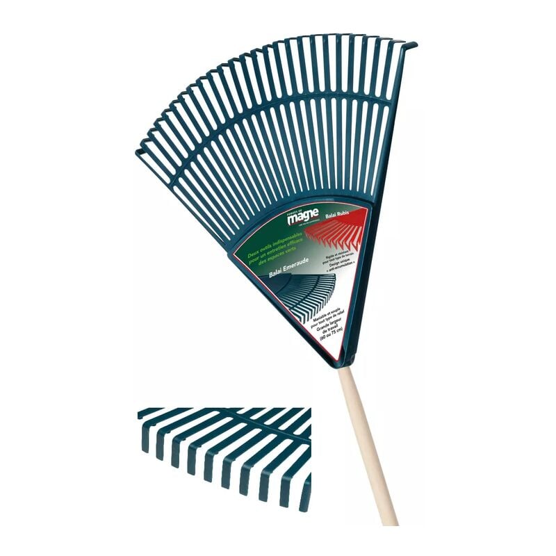 Balai emeraude 26 dents largeur 60 cm emmanché 150cm