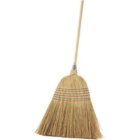 Balai en paille de riz Paille de riz L.1400mm avec spirale décorative