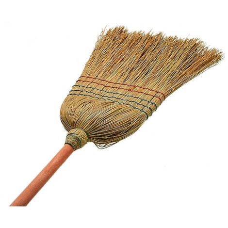 Balai en paille emmanché - 140 cm - KIBROS