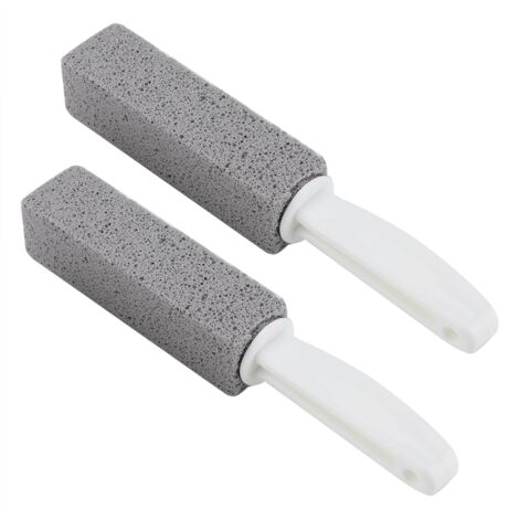 Balai en pierre ponce Nettoyage de Toilettes - Lot de 1 - Blanc - 24 cm - Manche Plastique PP - Nettoyeur de Taches Calcaire/Rouille/Moisissures