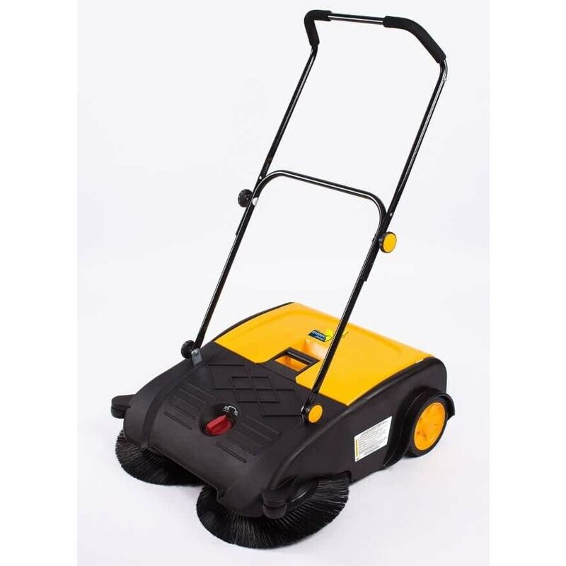 Garden Friend - Balai manuel 75 cm Brosses en abs, eva et métal réglables en hauteur Couleur jaune et noir