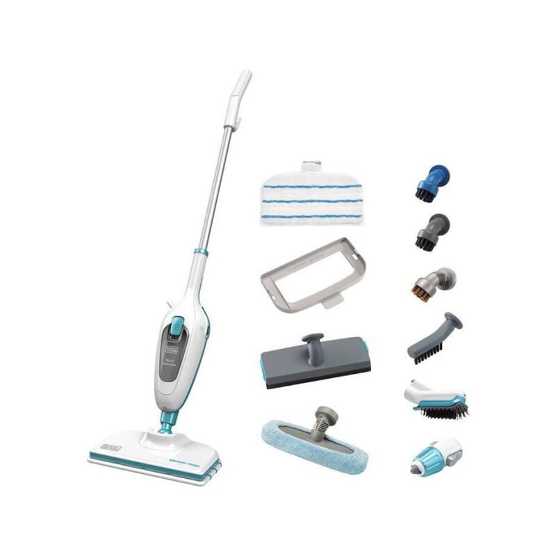 Black+decker - Balai - Nettoyeur Vapeur black+decker - FSMH13E10-QW - Balai Vapeur Avec Nettoyeur a Main 1300W - 10 Accessoires fournis - Câble 4.8M