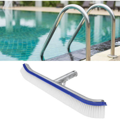 Balai pour Nettoyage de Piscine - Support Aluminium et Brosse pour Mur, Sol et Carrelage - Compatible avec Tiges Standard - Bleu