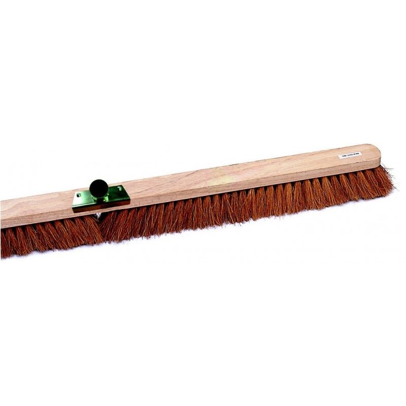 Balai professionnel coco super douille metal inclinee monture bois 120 cms