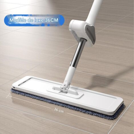 Balai-serpillère plat mains libres - Plusieurs tailles disponibles - 36 cm - Livré avec 3 lingettes