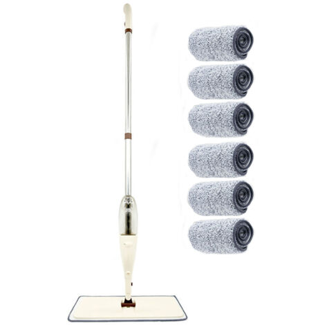 Balai Serpillère Vaporisateur - Microfibre - Réservoir Spray Intégré - Tête Pivotante 360° - Pour Sol Dur Bois Stratifié Carrelage - 1 Pièce
