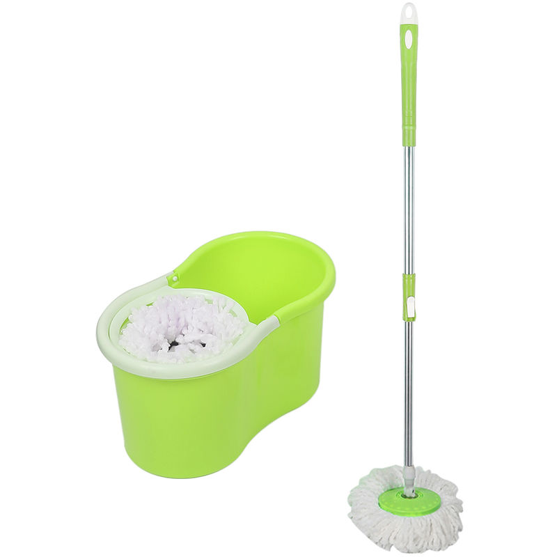 Balai Serpillière Microfibre avec Seau Essoreur Vert et 2 Têtes Microfibre